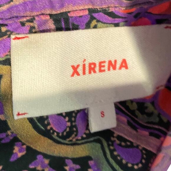 Xirena Nyla Floral Ruffle Shoulder Long Sleeve Cotton Dress In Multi Size Small - Picture 6 of 11